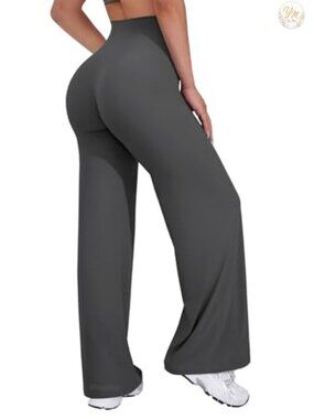 Straight Leg Wide Leg Leggings High Rise Yoga Pants Moisture Wicking